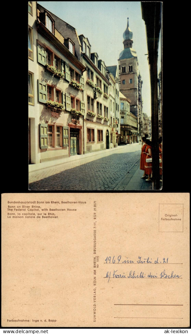 Ansichtskarte Bonn Beethovens Geburtshaus, Straßenpartie - Geschäfte 1969 - Bonn