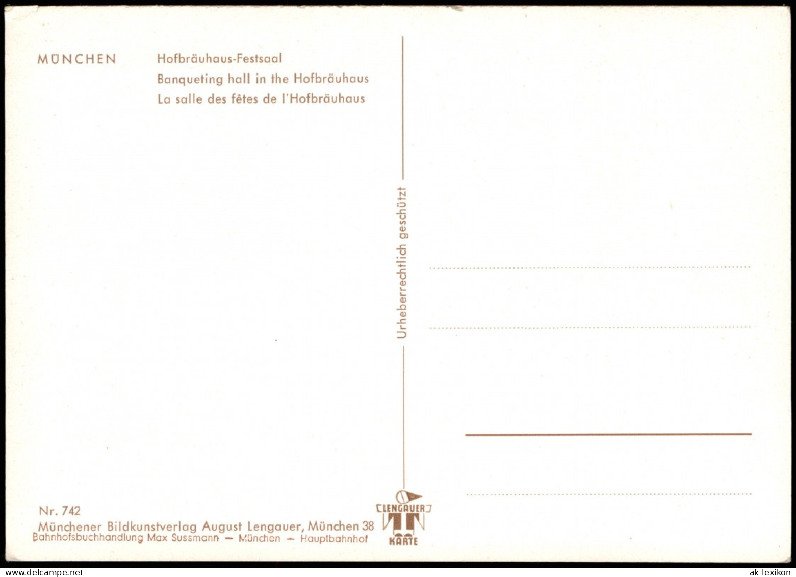 Ansichtskarte München Hofbräuhaus Innenansicht Mit Festsaal 1971 - München