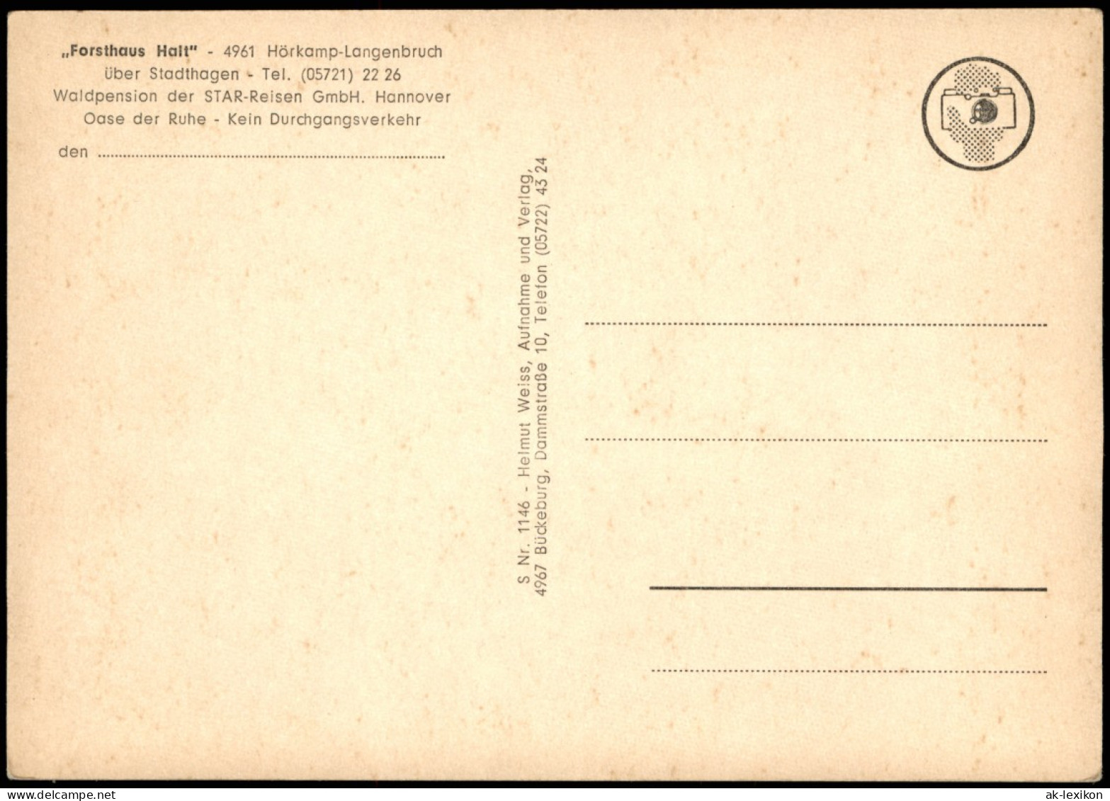 Hörkamp-Langenbruch Forsthaus Halt Waldpension Bückebergen Mehrbildkarte 1970 - Andere & Zonder Classificatie