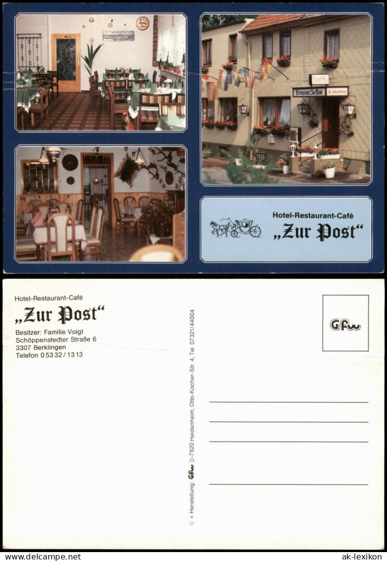 Berklingen Hotel-Restaurant-Café Zur Post Außen-/Innenansichten 1990 - Otros & Sin Clasificación