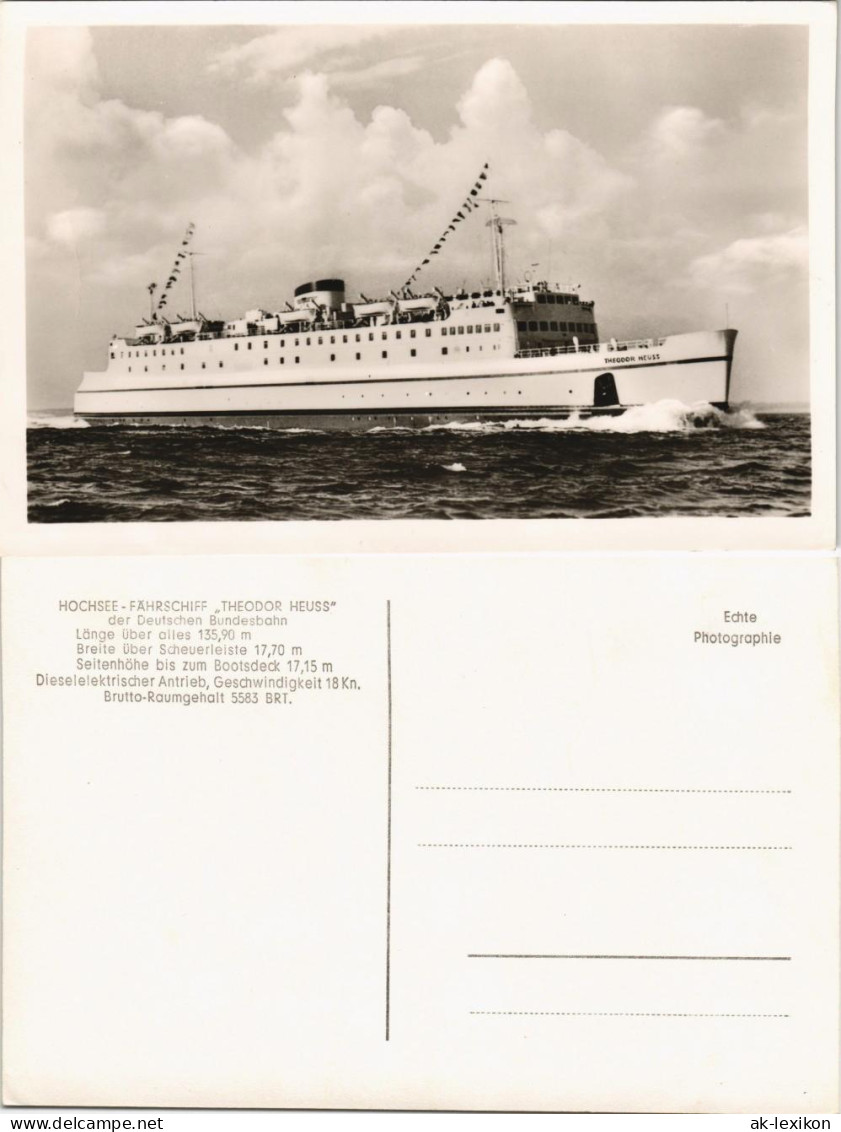 HOCHSEE - FAHRSCHIFF , THEODOR HEUSS" Schiffe/Schifffahrt - Fähren 1961 - Veerboten