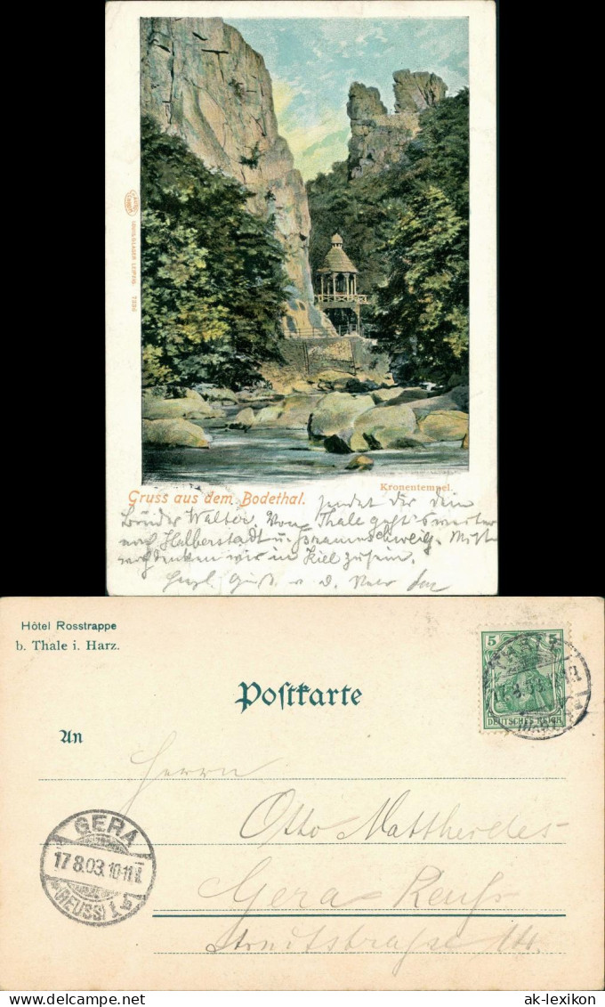 Ansichtskarte Thale (Harz) Kronentempel 1904 - Sonstige & Ohne Zuordnung