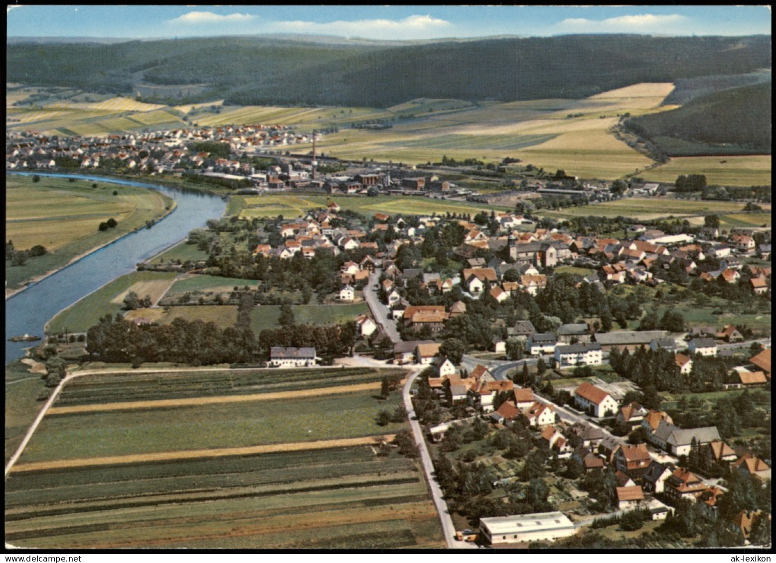 Ansichtskarte Lippoldsberg Luftbild Luftaufnahme; Ort Im Weserbergland 1970 - Andere & Zonder Classificatie