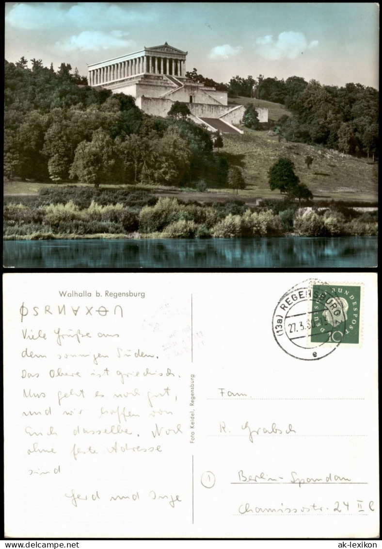 Ansichtskarte Regensburg Walhalla-Denkmal 1960 - Regensburg