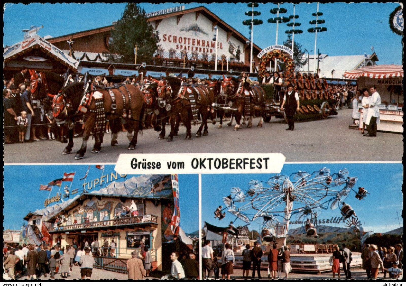 Ansichtskarte München Oktoberfest; Einzug Der Wirte, Karussell 1970 - Muenchen