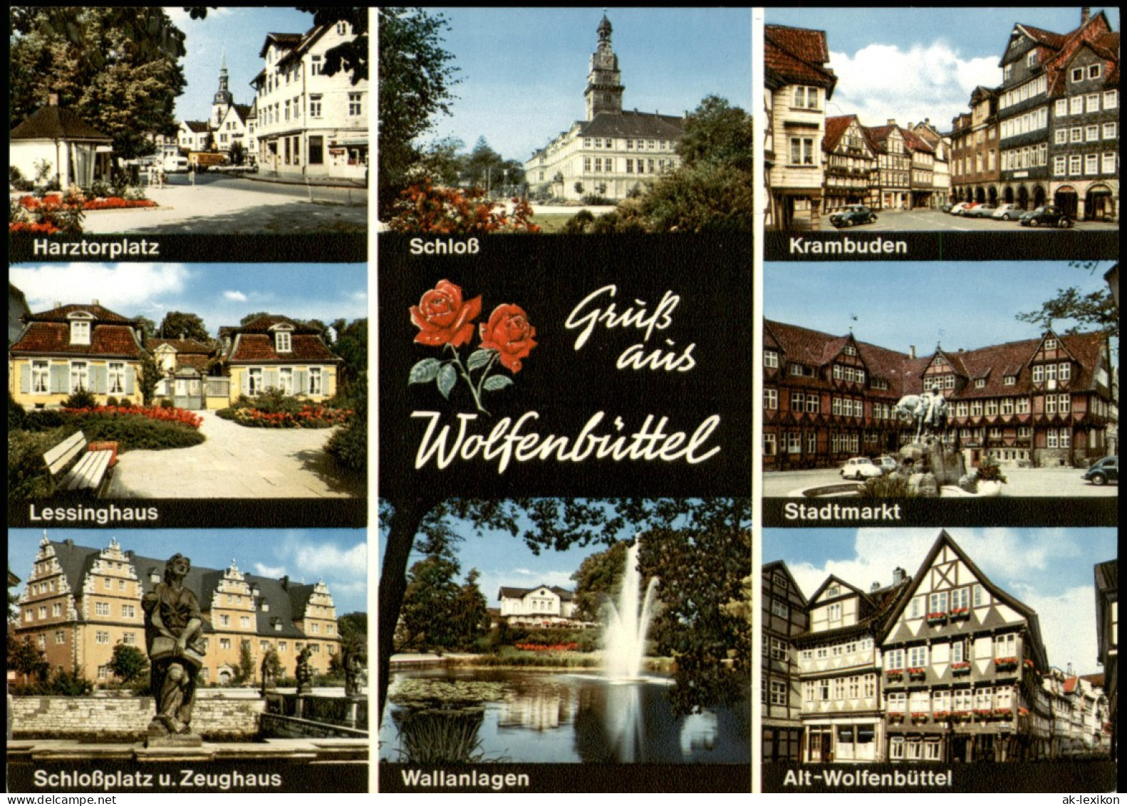 Wolfenbüttel  Harztorplatz Stadtmarkt Schloßplatz U.Zeughaus Wallanlagen 1980 - Wolfenbuettel