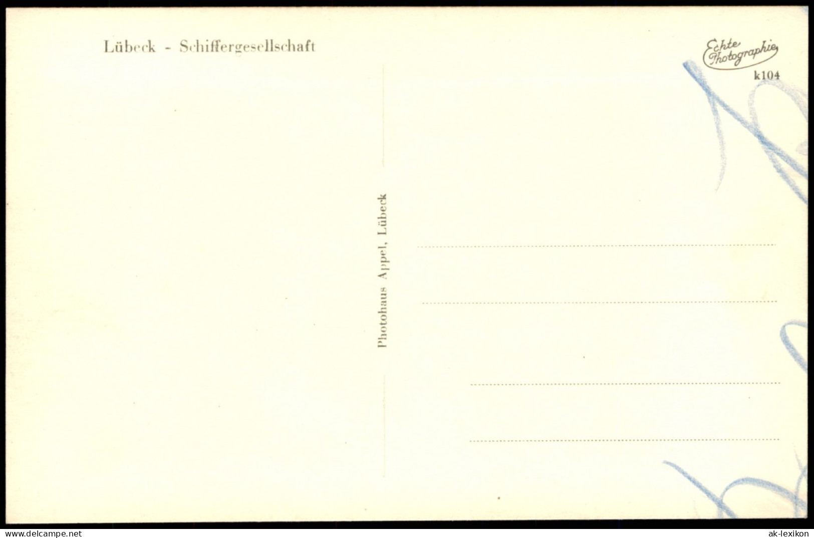 Ansichtskarte Lübeck Inneres Der Schiffergesellschaft 1940 - Other & Unclassified