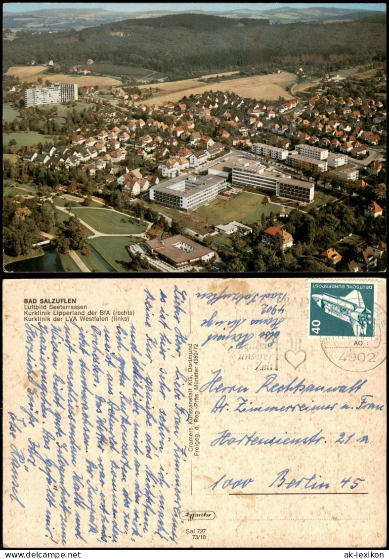 Ansichtskarte Bad Salzuflen Luftbild Seeterrassen, Kurklinik 1973 - Bad Salzuflen