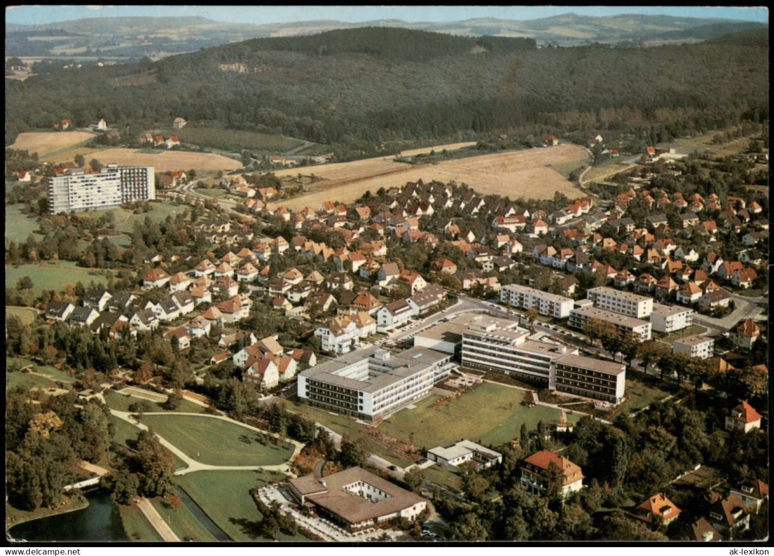 Ansichtskarte Bad Salzuflen Luftbild Seeterrassen, Kurklinik 1973 - Bad Salzuflen