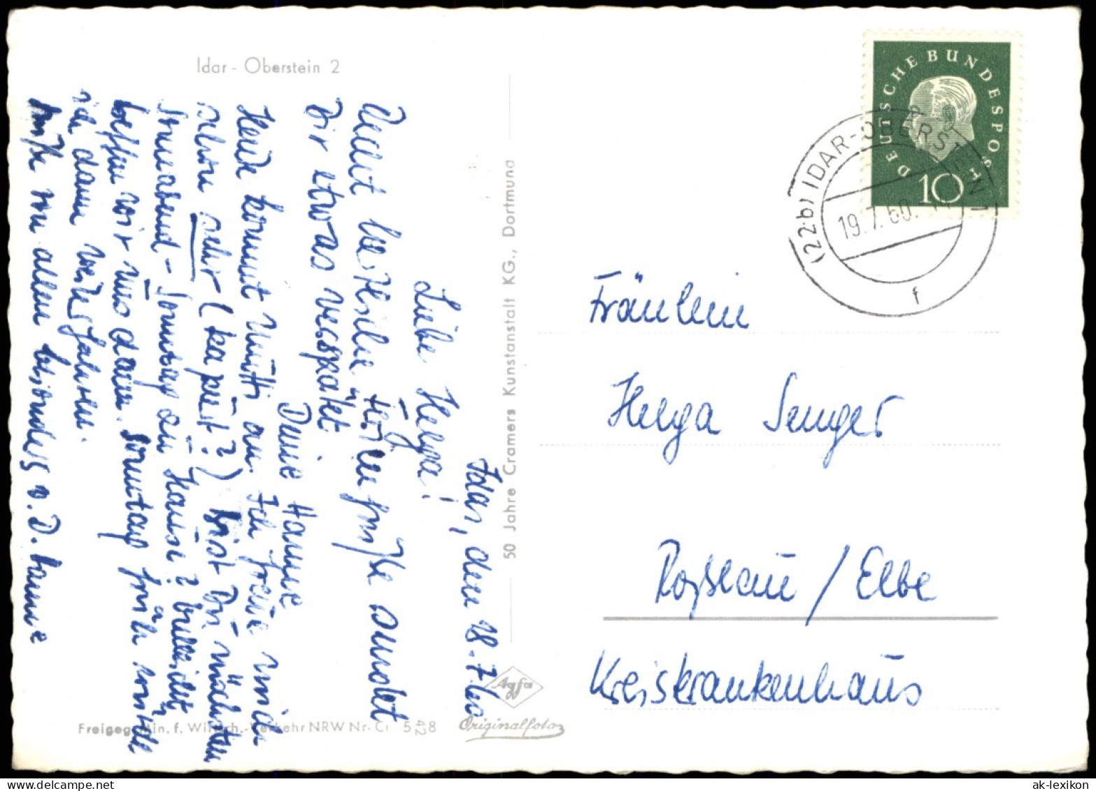 Ansichtskarte Idar-Oberstein Luftbild 1960 - Idar Oberstein