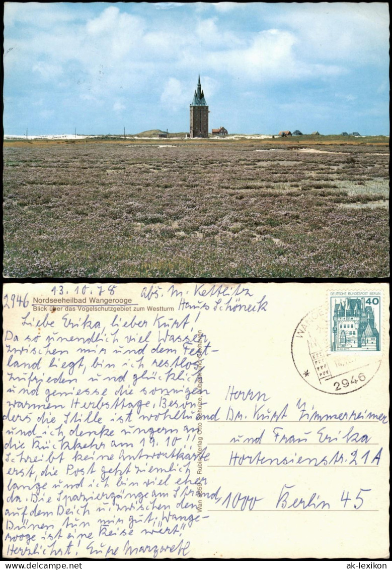 Ansichtskarte Wangerooge Blick über Das Vogelschutzgebiet Zum Westturm 1978 - Wangerooge