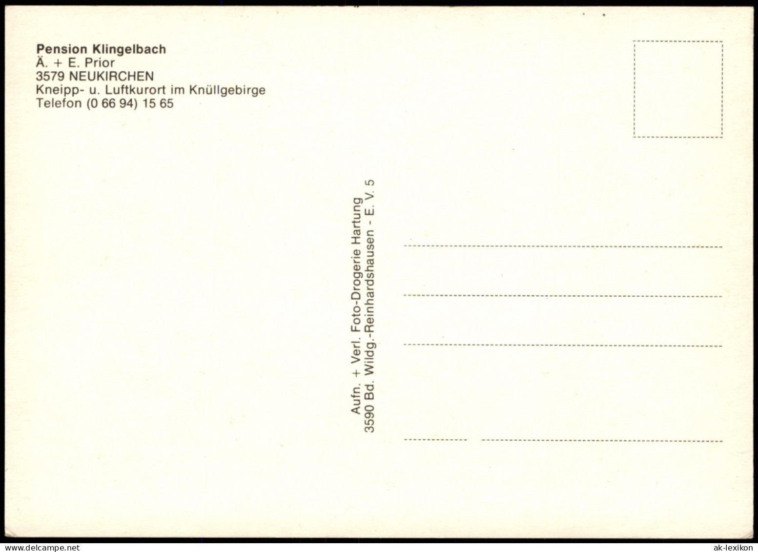 Ansichtskarte Neukirchen (Knüll) Pension Klingelbach 4 Bild 1982 - Altri & Non Classificati
