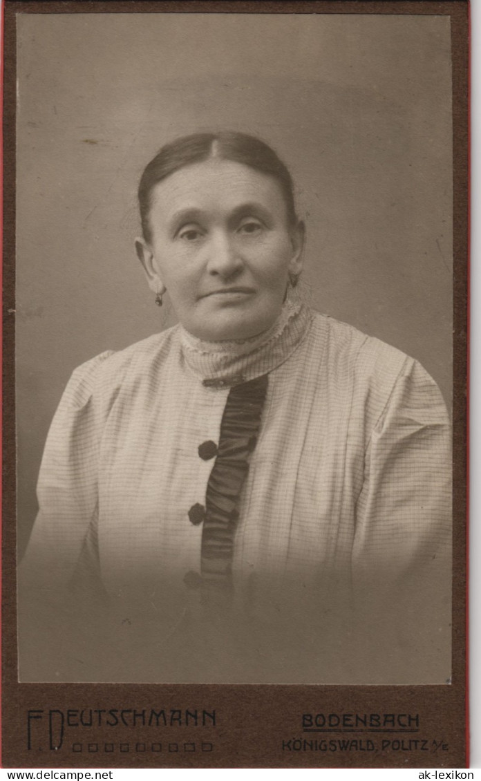 Frau Porträt-Foto Fotokunst Atelier-Photo Deutschmann Aus Bodenbach 1900   CdV - Personnages