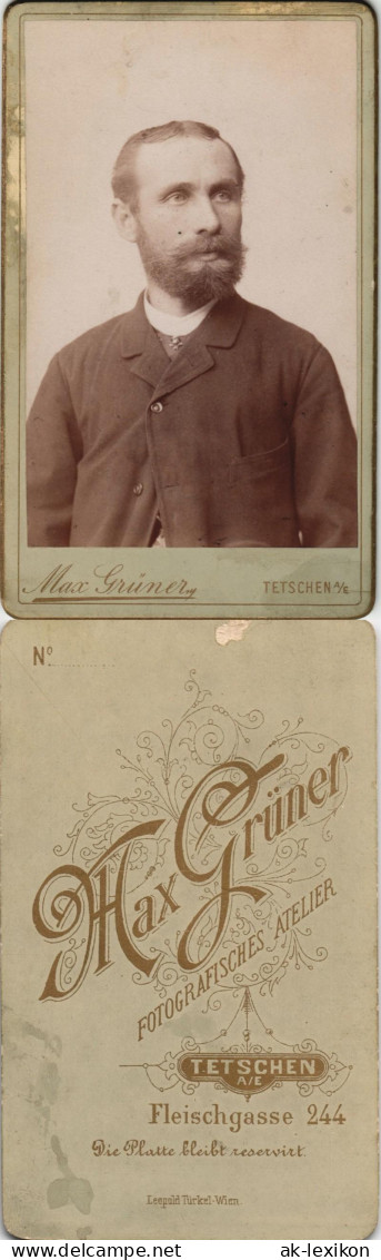 Foto MANN Fotokunst Atelier-Photo Max Grüner Aus TETSCHEN A.d. Elbe 1900  CdV - Bekende Personen