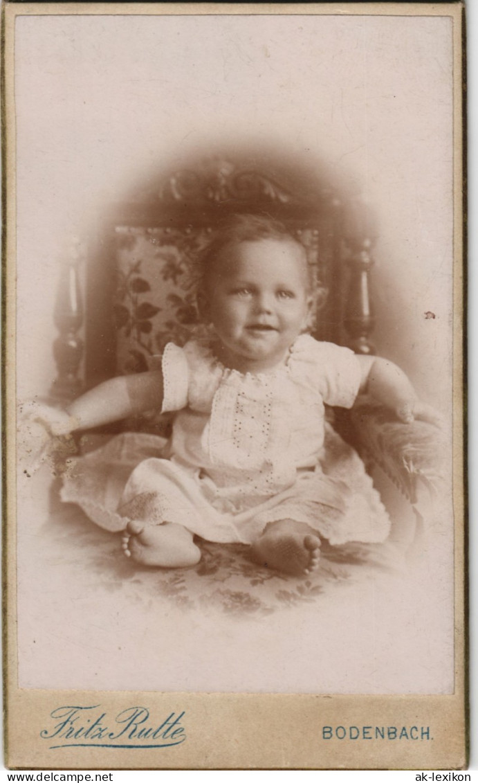 F Atelier Fritz RUTTE (Bodenbach) Kind Baby Porträtfoto 1900 Privatfoto CdV - Abbildungen