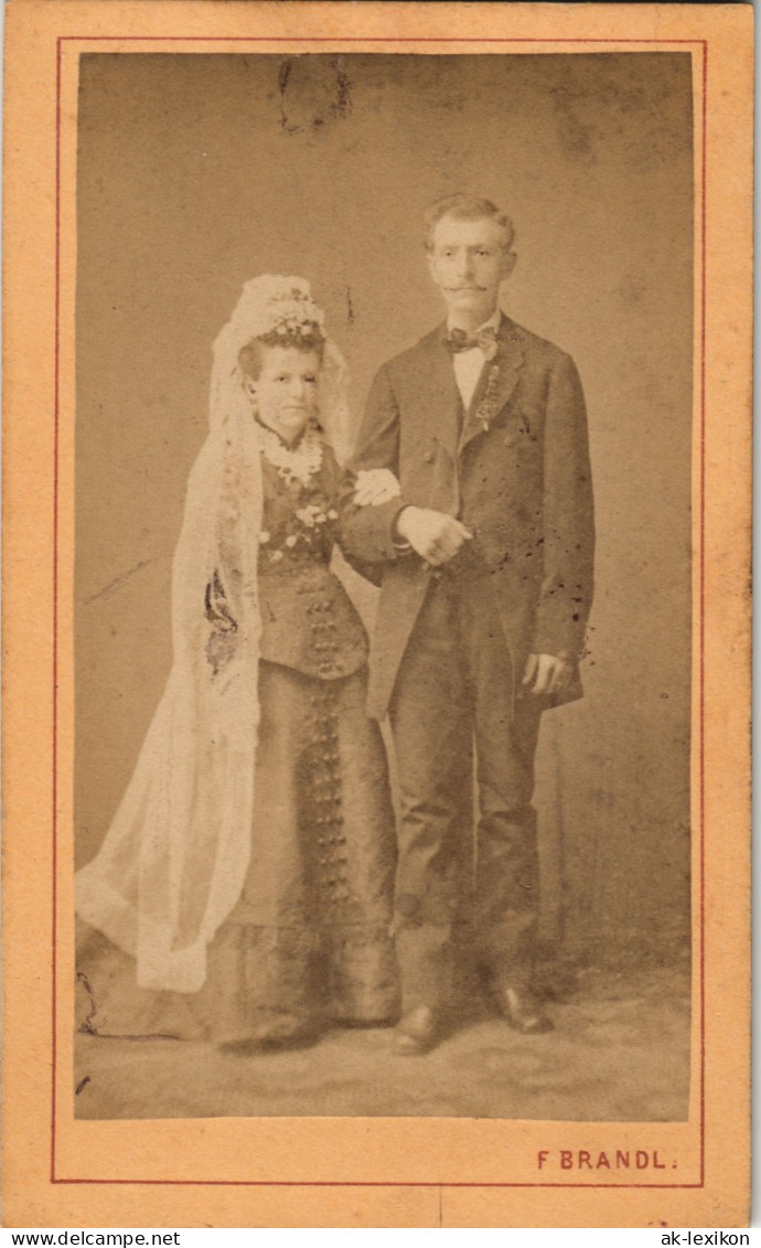 Atelier-Photo/Foto F. Brandl Friedland (Böhmen): Paar 1900 Kabinettfoto CdV - Couples