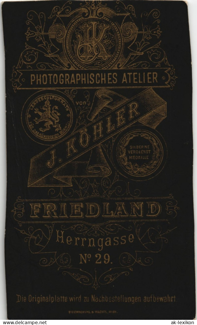 Friedland Im Isergebirge Frýdlant V Čechách Kind - Aufgebarrt CDV 1898 CdV - República Checa