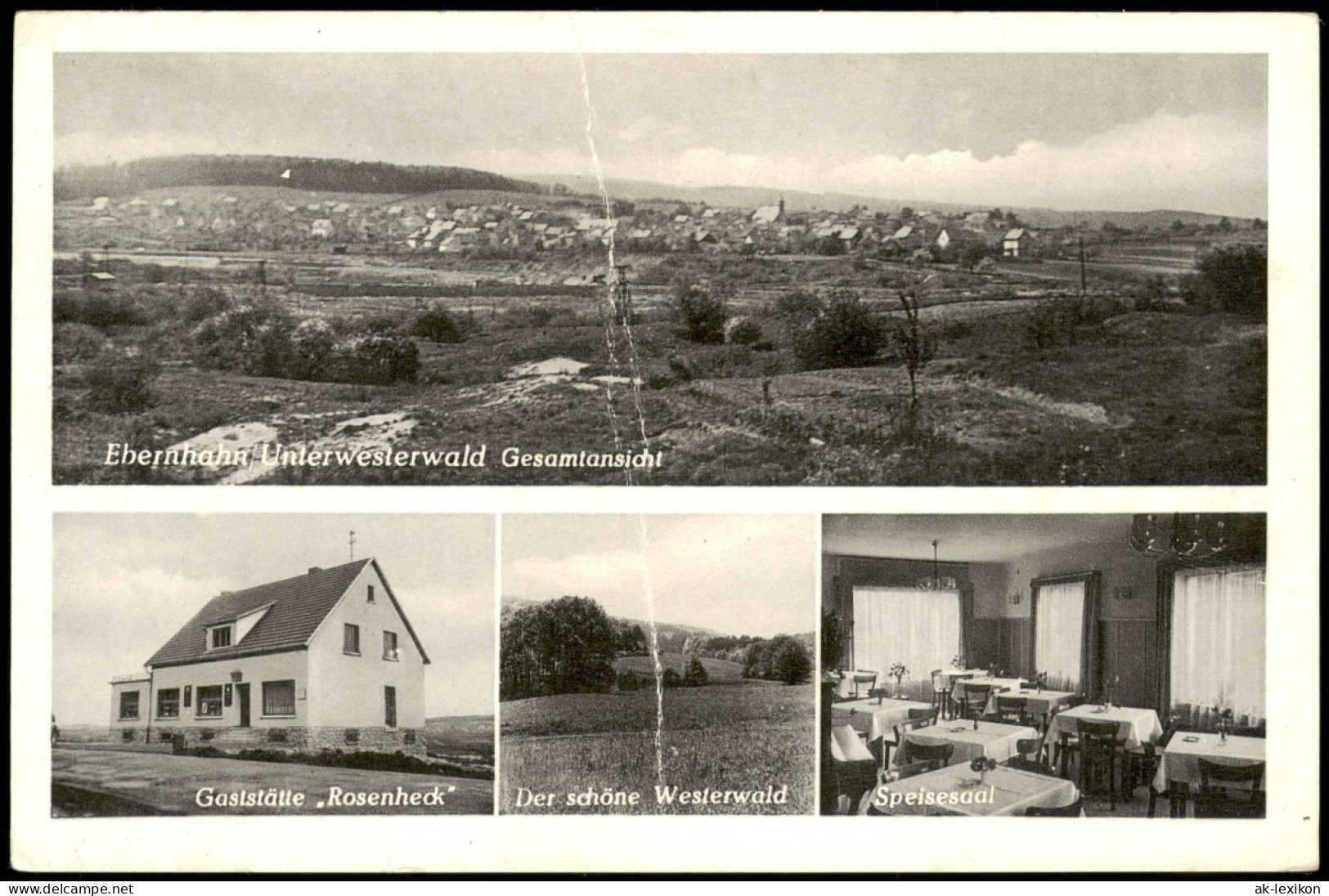 Ansichtskarte Ebernhahn-Wirges Stadt, Gaststätte Rosenheck 1956 - Other & Unclassified