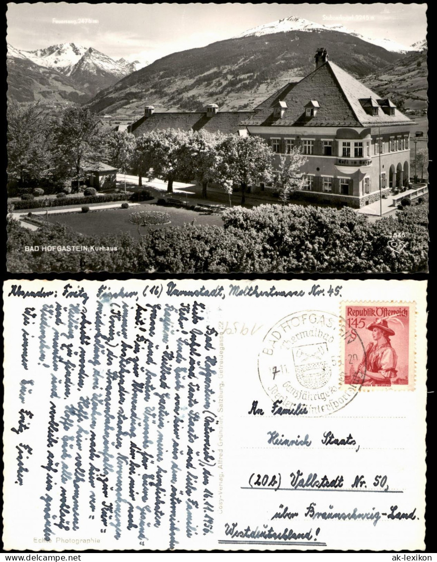 Ansichtskarte Bad Hofgastein Partie Am Kurhaus 1953 - Other & Unclassified