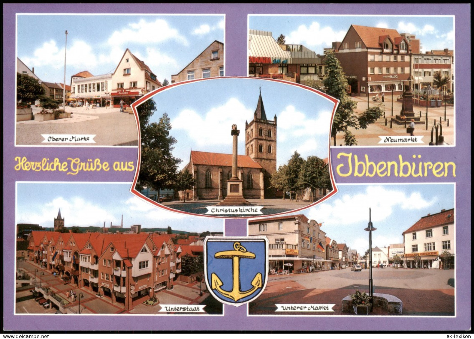 Ibbenbüren Mehrbild-AK Mit Oberer Markt, Neumarkt, Kirche, Unterstadt 1990 - Ibbenbueren