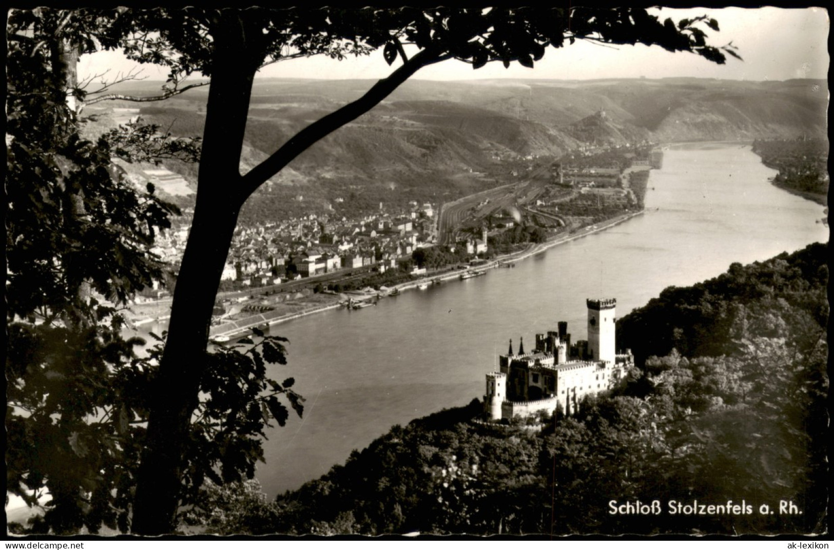 Ansichtskarte Stolzenfels-Koblenz Schloß Stolzenfels Mit Rhein Panorama 1959 - Koblenz