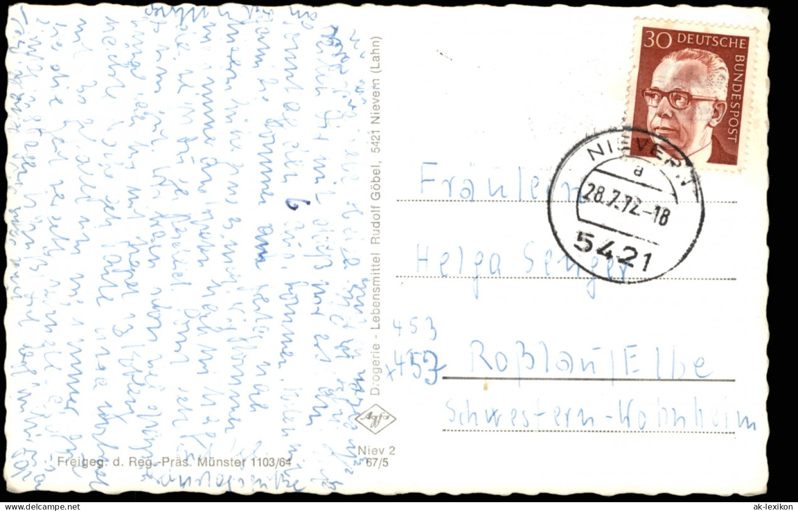 Ansichtskarte Nievern Luftbild Luftaufnahme 1972/1967  Stempel NIEVERN 5421 - Other & Unclassified