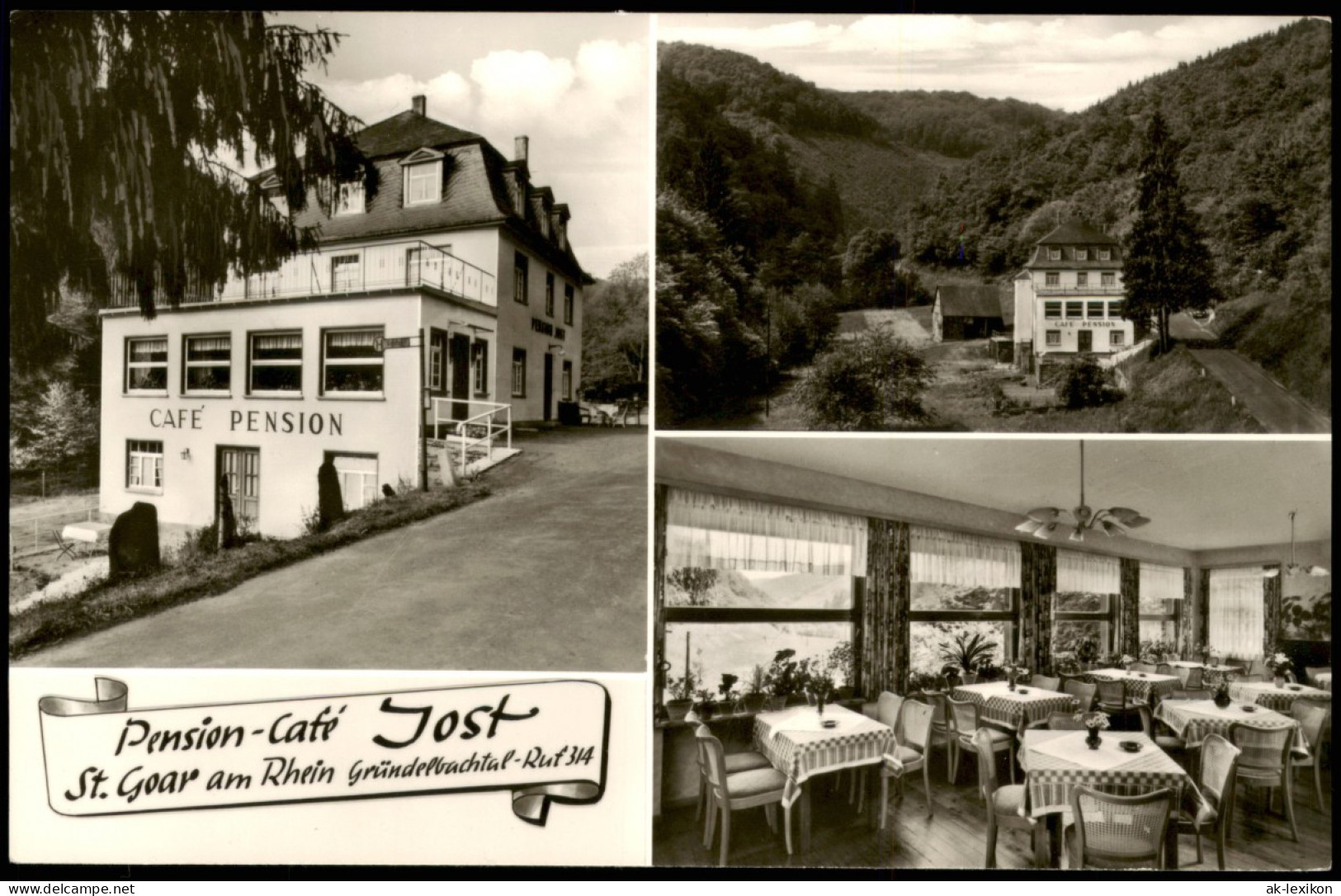 Ansichtskarte Sankt Goar Pension-Café Jost Im Gründelbachtal 1960 - St. Goar