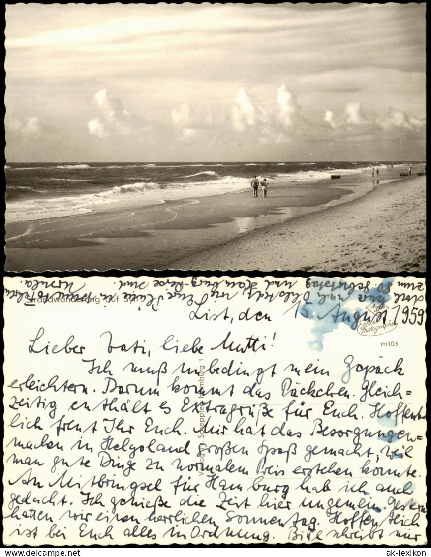 Ansichtskarte Insel Sylt Strandwanderung - Sylt 1959 - Altri & Non Classificati