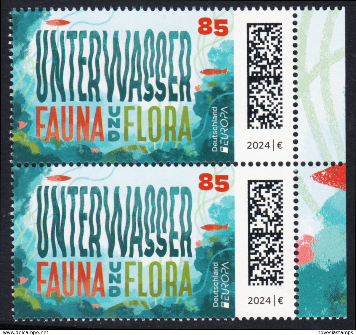 !a! GERMANY 2024 Mi. 3828 MNH Vert.PAIR W/ Right Margins (a) - Europe: Underwater Fauna & Flora - Ongebruikt