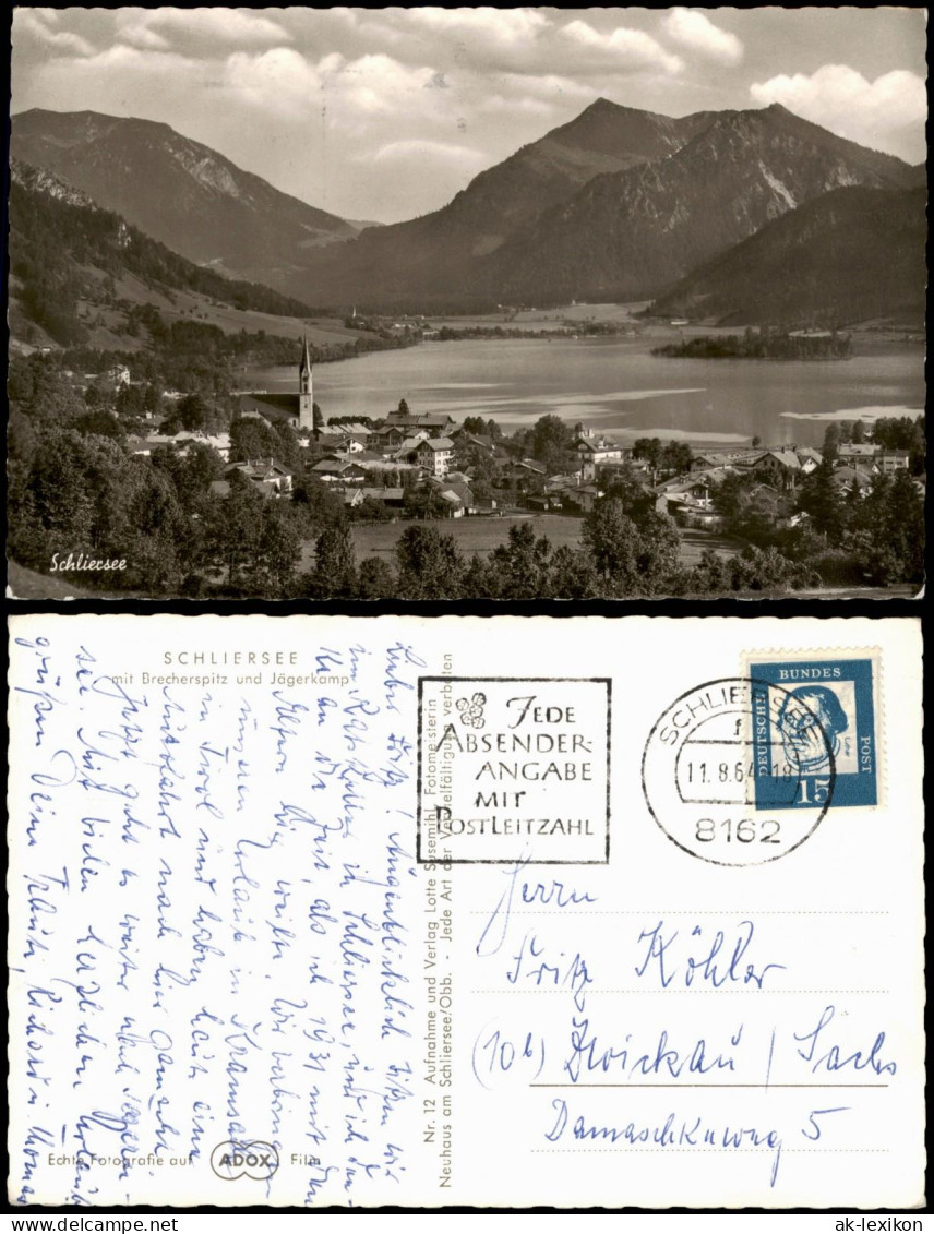 Ansichtskarte Schliersee Mit Brecherspitz Und Jägerkamp 1964 - Schliersee