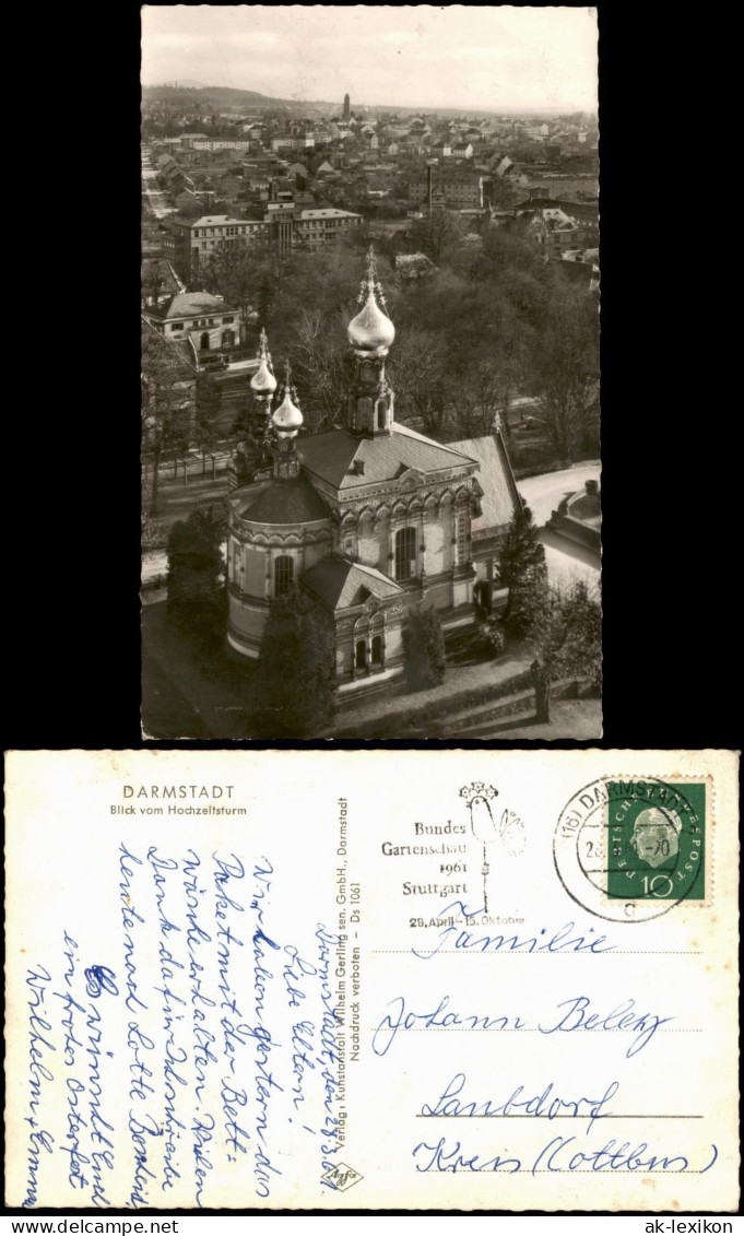 Ansichtskarte Darmstadt Blick Vom Hochzeitsturm 1961 - Darmstadt