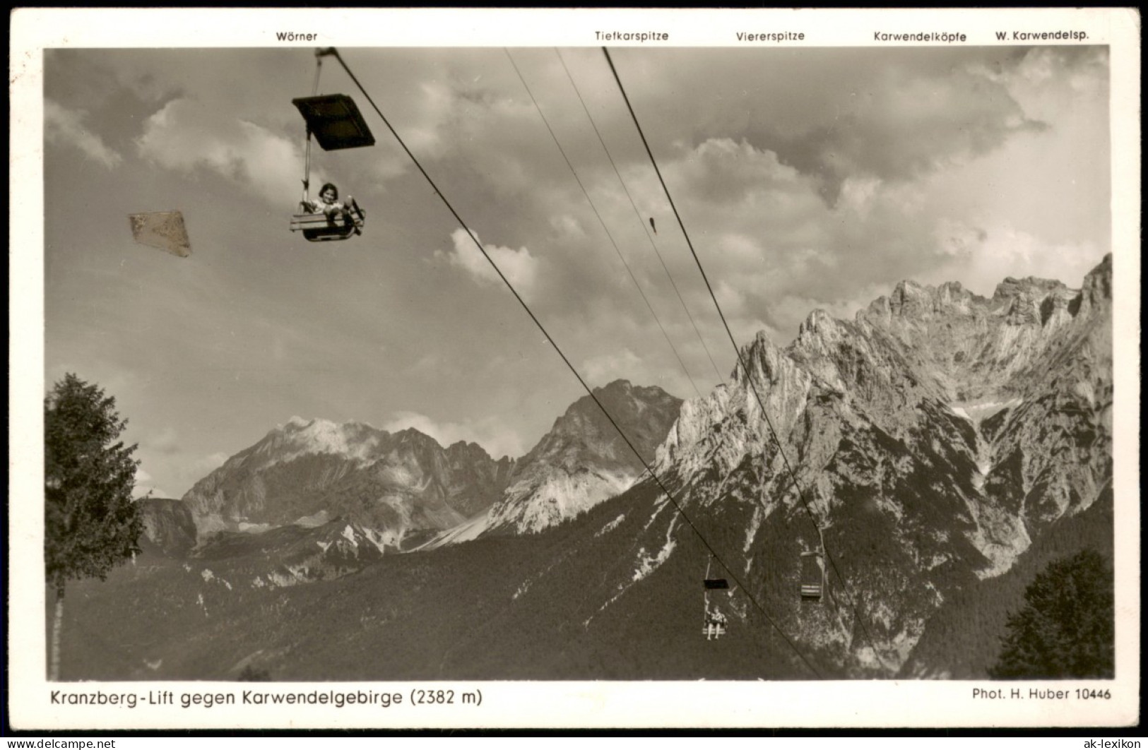 Ansichtskarte Mittenwald Kranzberg-Lift Gegen Karwendelgebirge (2382 M) 1950 - Mittenwald