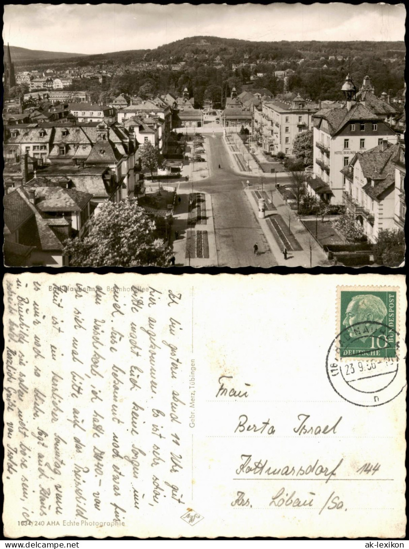 Ansichtskarte Bad Nauheim Bahnhofallee Aus Der Vogelschau-Perspektive 1956 - Bad Nauheim