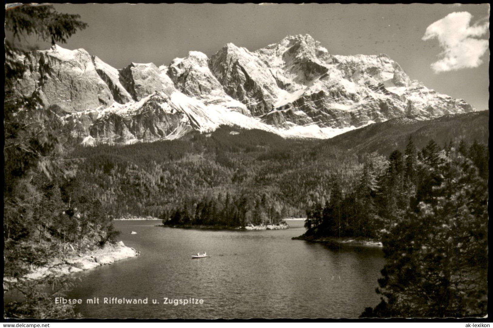 Garmisch-Partenkirchen Eibsee Panorama Blick Mit Riffelwand U. Zugspitze 1955 - Garmisch-Partenkirchen