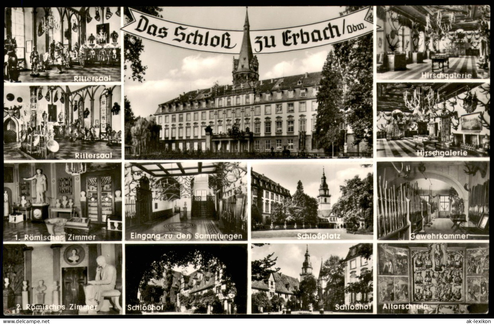 Ansichtskarte Erbach (Odenwald) Schloß Mit Innenräumen MB 1958 - Erbach