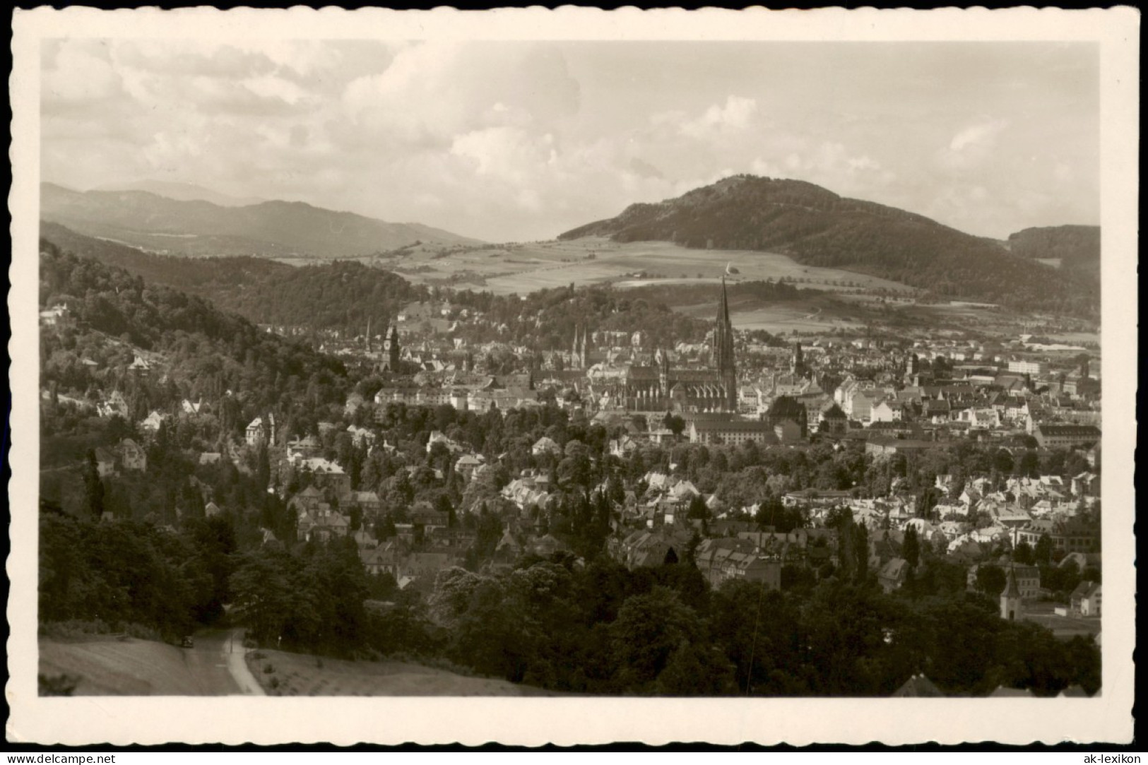 Ansichtskarte Freiburg Im Breisgau Blick Auf Die Stadt 1958 - Freiburg I. Br.