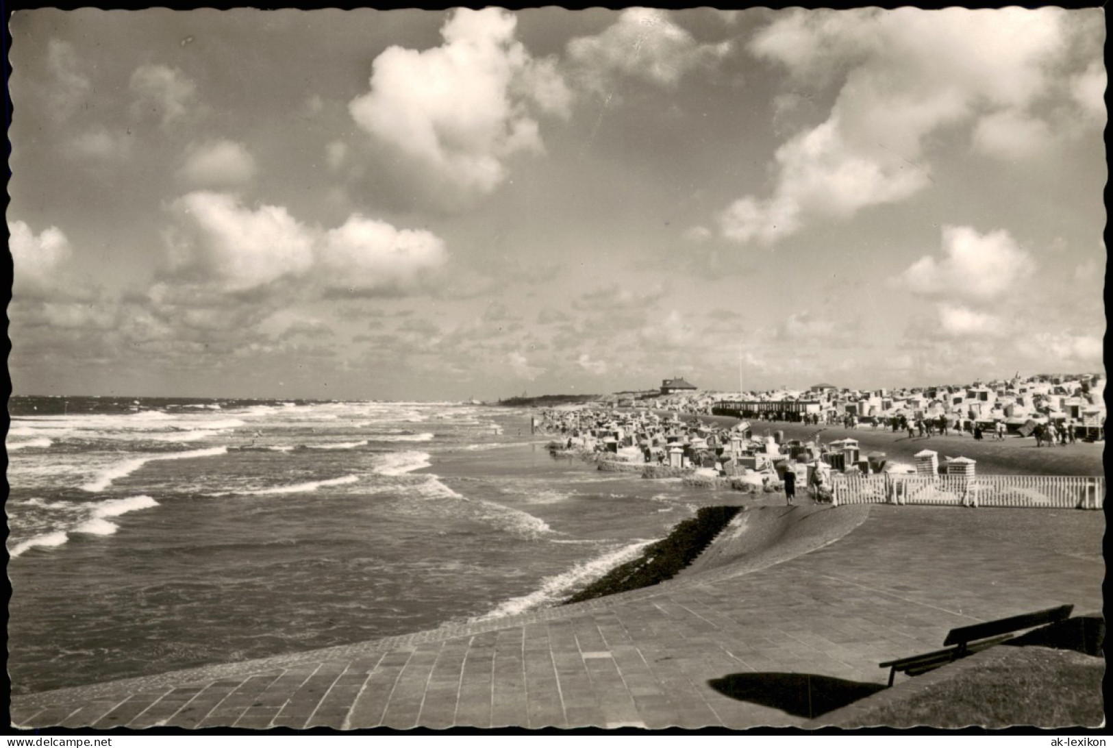 Ansichtskarte Norderney Strand, Bebauung# 1954 - Norderney