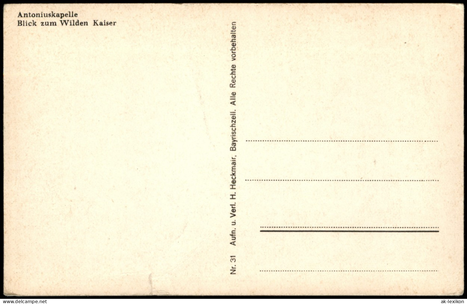 Ansichtskarte .Tirol Antoniuskapelle Blick Zum Wilden Kaiser 1950 - Autres & Non Classés