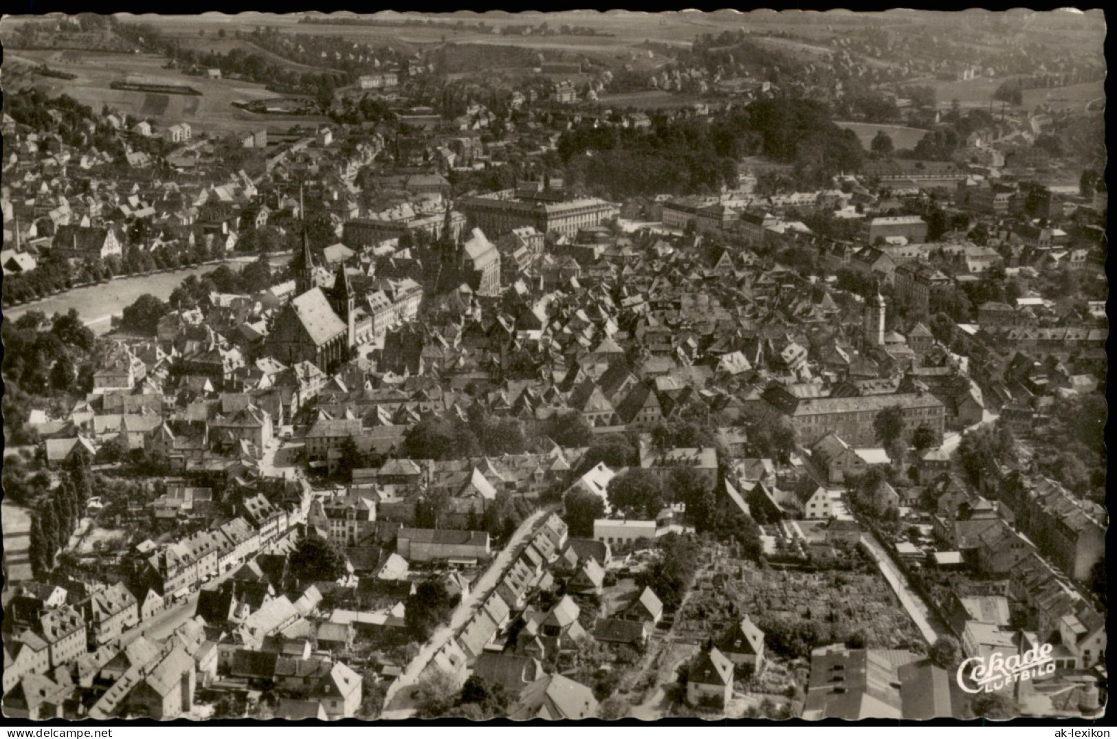 Ansichtskarte Ansbach Luftbild Luftaufnahme 1954 - Ansbach