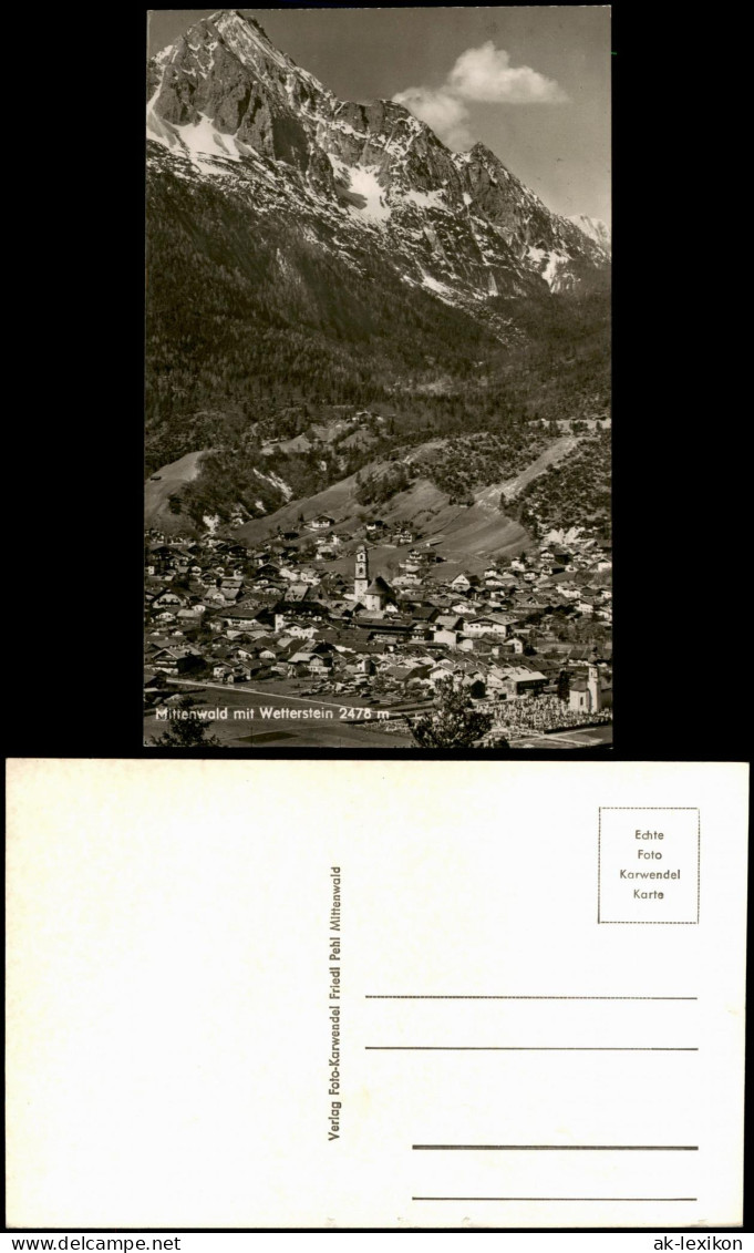 Ansichtskarte Mittenwald Panorama-Ansicht Mit Blick Zu Den Bergen 1960 - Mittenwald