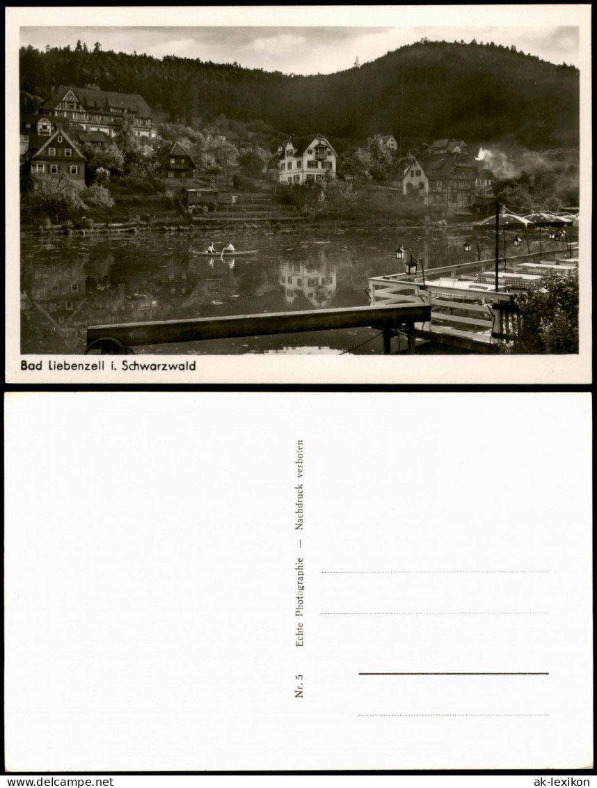Ansichtskarte Bad Liebenzell Fluss Partie, Personen Im Ruderboot 1955 - Autres & Non Classés