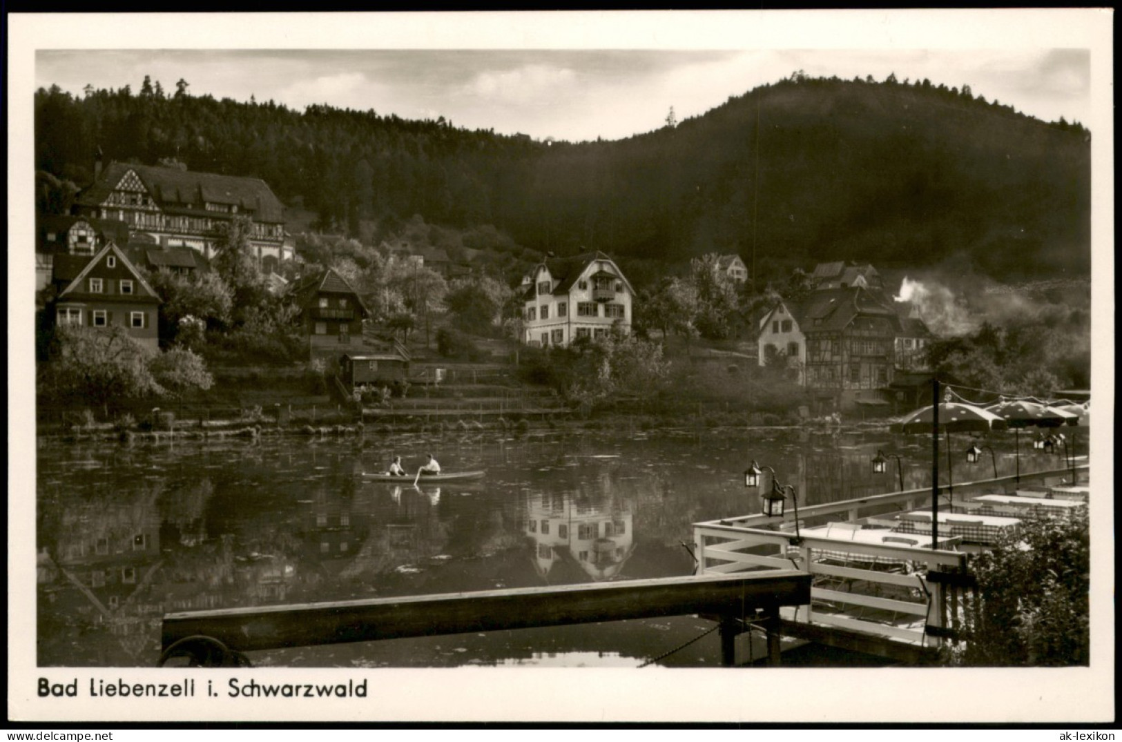 Ansichtskarte Bad Liebenzell Fluss Partie, Personen Im Ruderboot 1955 - Autres & Non Classés