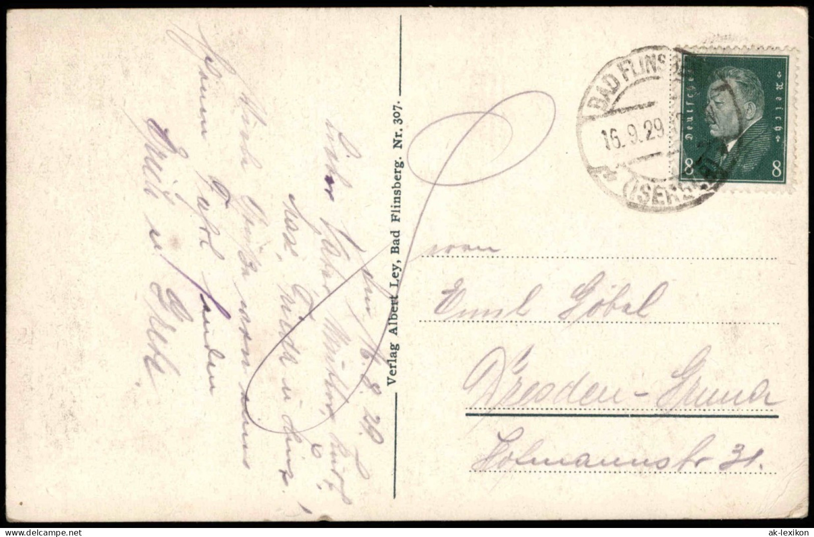 Postcard Bad Flinsberg Świeradów-Zdrój Kurplatz 1929  Gel. Stempel - Schlesien