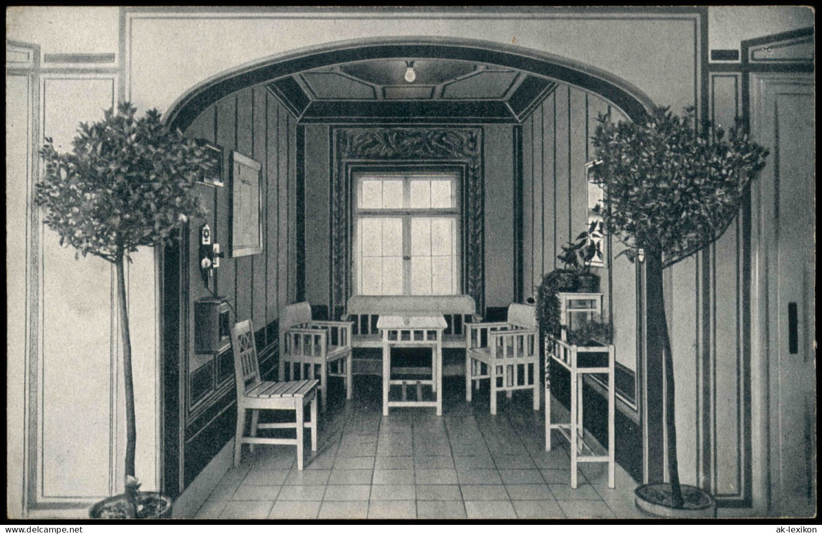 Ansichtskarte Oberschlema-Bad Schlema Radiumbad Kurhotel Warteraum. 1922 - Bad Schlema