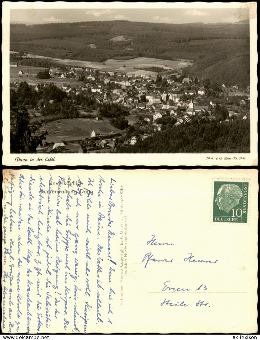 Ansichtskarte Daun Eifel Blick Auf Die Stadt 1956 - Daun