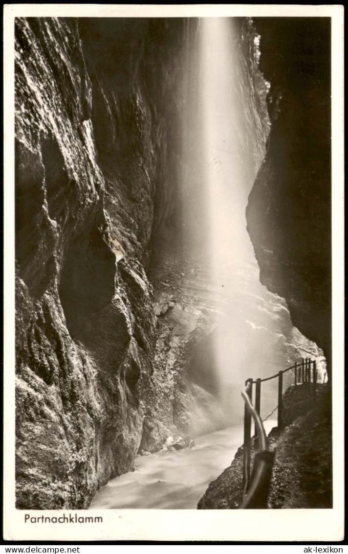 Garmisch-Partenkirchen Partnachklamm, Wasserfall River Falls Waterfall 1955 - Garmisch-Partenkirchen