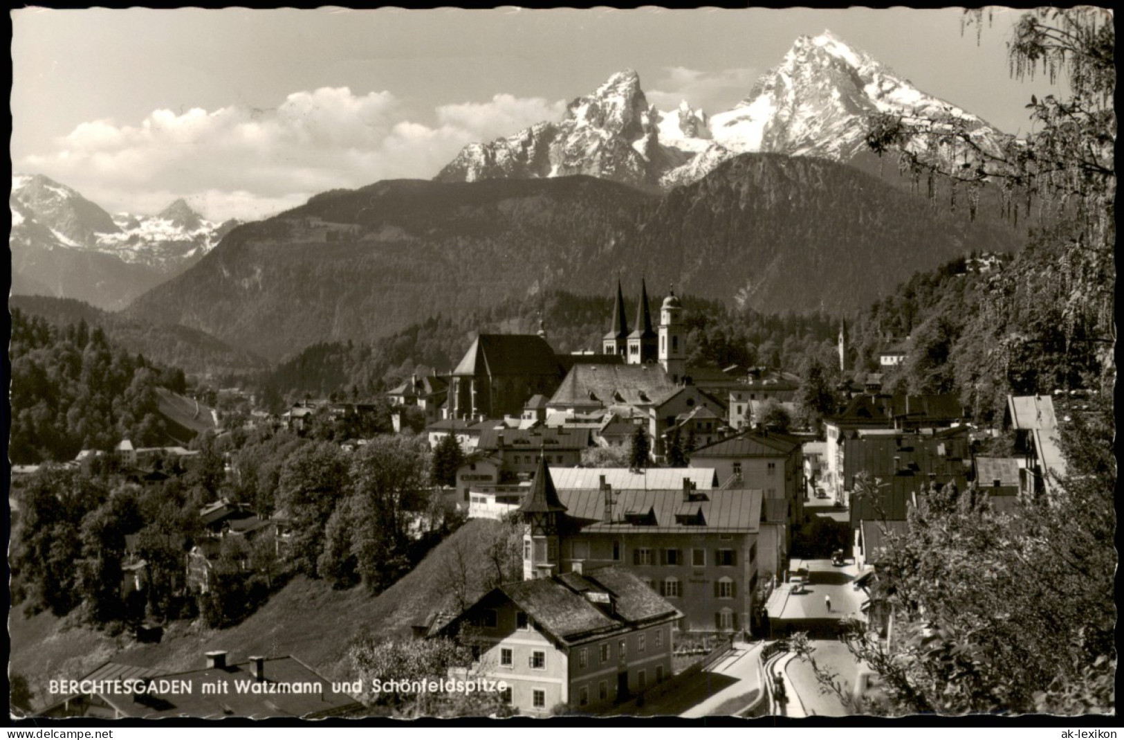 Berchtesgaden Ortspanorama Mit Watzmann Und Schönfeldspitze 1959 - Berchtesgaden