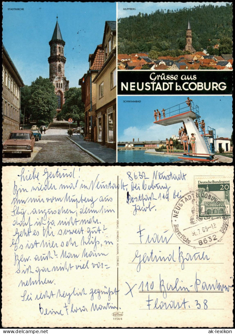 Ansichtskarte Neustadt Bei Coburg Mehrbild; Straße, Schwimmbad, Muppberg 1969 - Andere & Zonder Classificatie