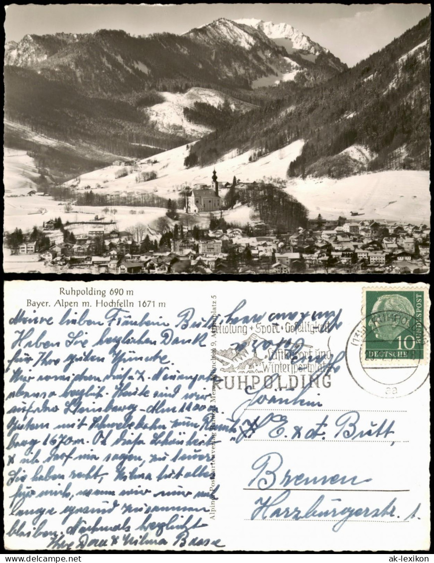 Ansichtskarte Ruhpolding Panorama-Ansicht Mit Bayer. Alpen Hochfelln 1955 - Ruhpolding