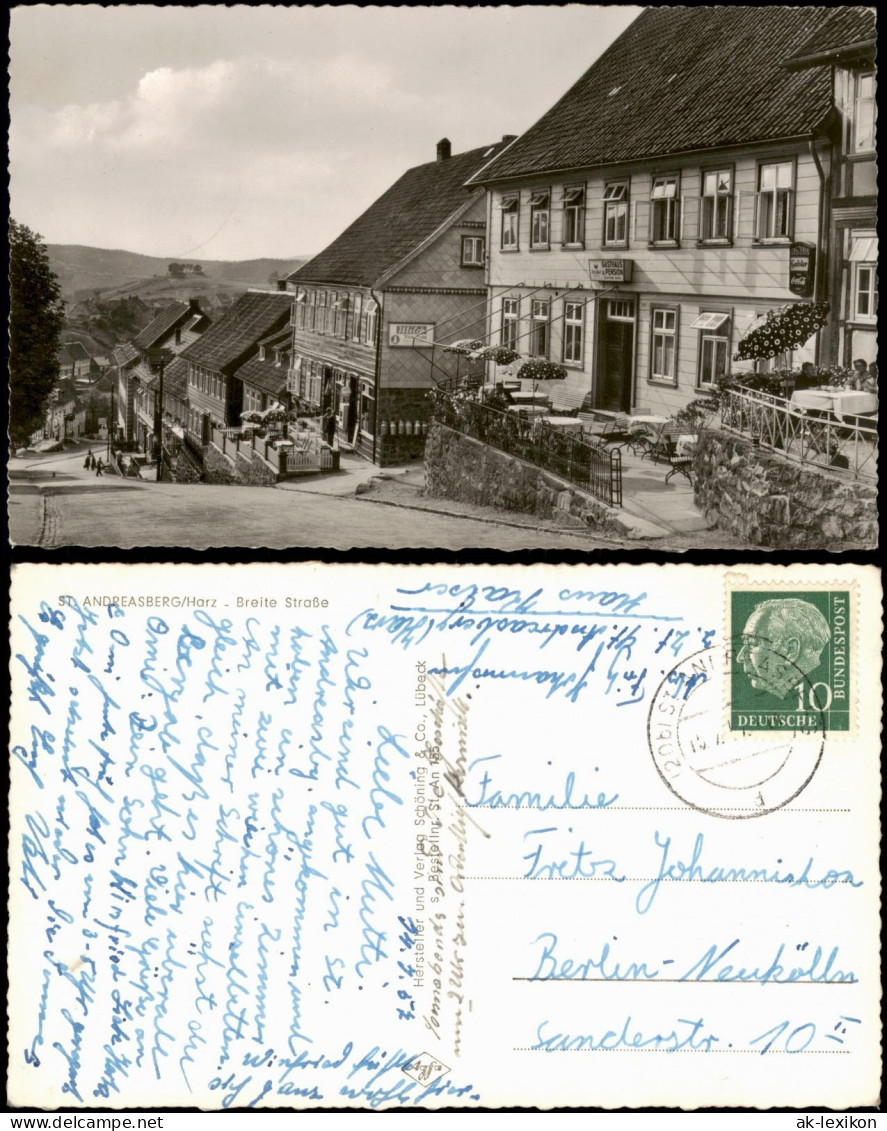 Ansichtskarte Sankt Andreasberg-Braunlage Breite Straße Mit Gasthaus 1957 - St. Andreasberg